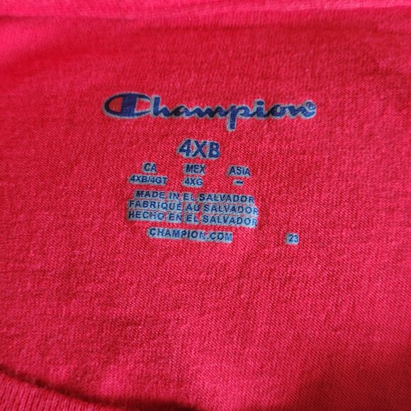 Champion Men's Red Long Sleeve Tee - Classic Logo‎ Size 4XB - Picture 6 of 6